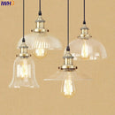 Helnys Industrial Glass LED Pendant Light Fixture Loft Vintage American Style