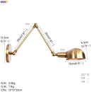 Helnys Vintage LED Wall Lamp with Adjustable Swing Arm