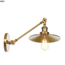 Helnys Gold Swing Arm Wall Lamp Industrial Retro Vintage Sconce