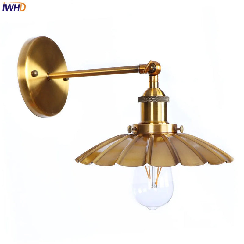 Helnys Iron Golden Antique LED Wall Light Industrial Retro Loft Style Vintage Wandlamp