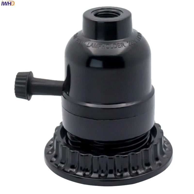 Helnys E27 Socket Bulb Holder with Switch, 110-220V, Vintage Style