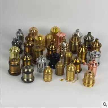 Helnys Industrial Brass Lamp Holder E27 Socket for Pendant Light