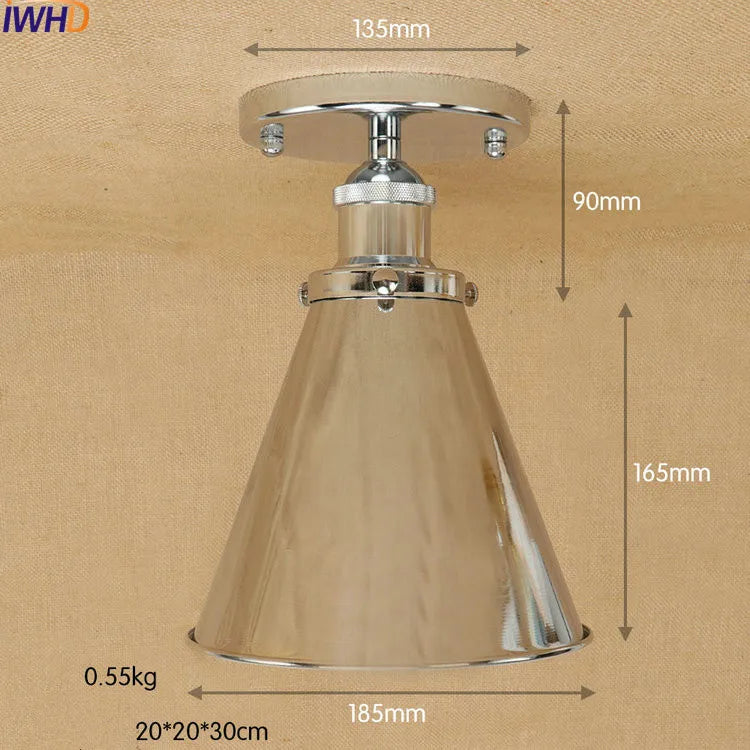 Helnys Industrial Vintage Copper Edison LED Ceiling Light Fixture