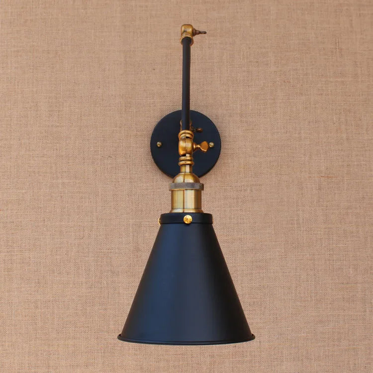 Helnys Vintage Swing Arm Wall Lamp Retro Industrial Sconce Appliques