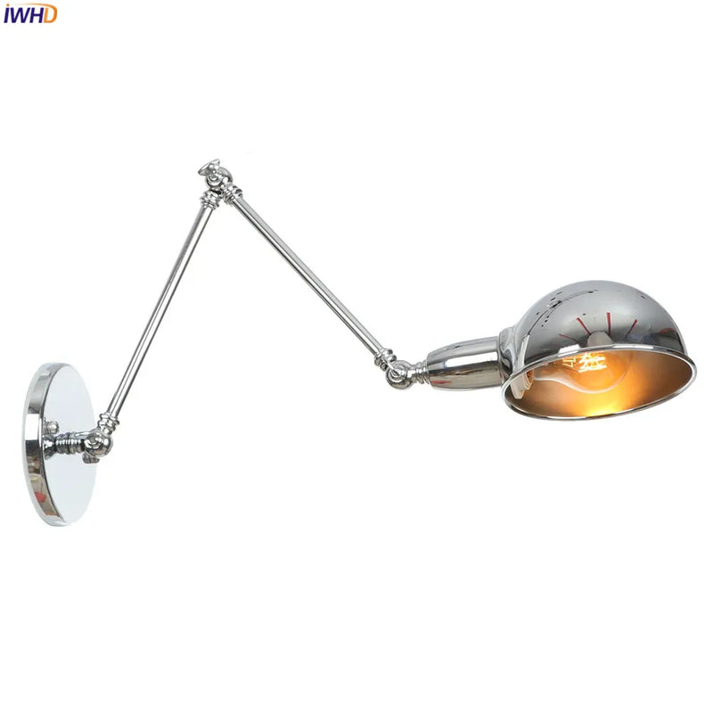 Helnys Vintage LED Wall Lamp with Adjustable Swing Arm