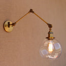Helnys Antique Brass Swing Arm Wall Sconce Industrial Loft Retro Vintage Light