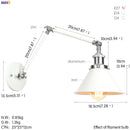 Helnys Adjustable Swing Arm Wall Light - Retro Vintage Loft Industrial Style