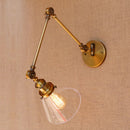Helnys Antique Brass Swing Arm Wall Sconce Industrial Loft Retro Vintage Light