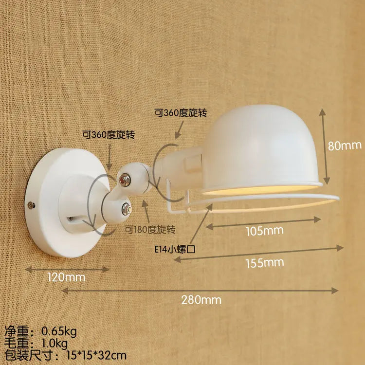 Helnys Retro Vintage Wall Lamp - Adjustable Up Down Loft Industrial LED Light