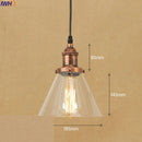 Helnys Industrial Glass LED Pendant Light Fixture Loft Vintage American Style