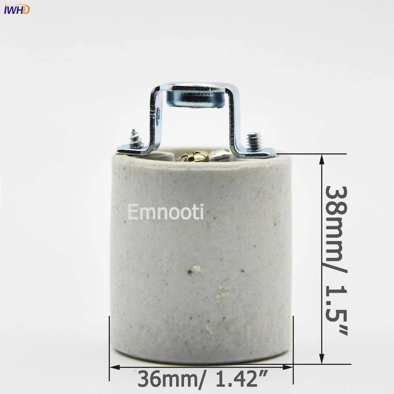 Helnys Heat-Resistant E27 Lamp Holder, Light Socket Bulb Fitting, 110v-220v