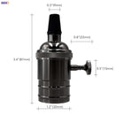 Helnys Retro E27 Socket Lamp Base Holder Vintage Edison CE UL