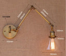 Helnys Antique Brass Swing Arm Wall Sconce Industrial Loft Retro Vintage Light