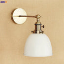 Helnys White Brass Retro Wall Lights 4W LED Edison Industrial Vintage Arm Wall Lamp
