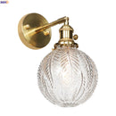 Helnys Retro LED Glass Ball Wall Light Sconce - Vintage Copper Finish