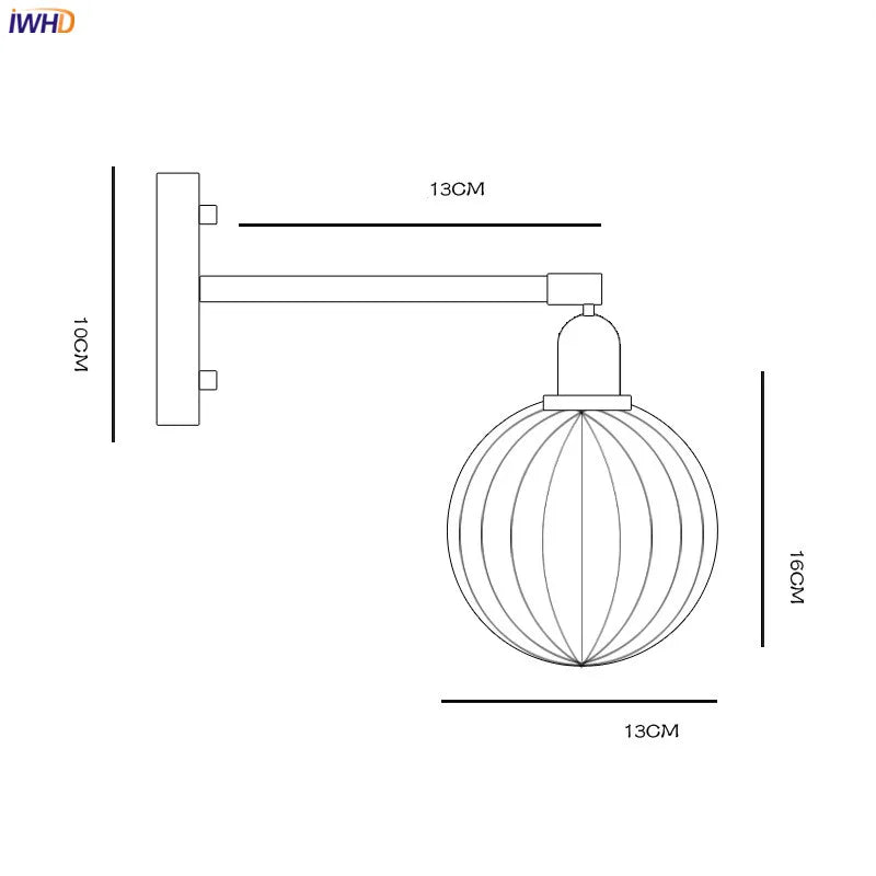 Helnys Nordic Glass Ball Wall Light LED Sconce for Bathroom Mirror Bedroom Home Lighting