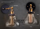Helnys Industrial Wall Sconce with Glass Lampshade, Vintage Retro Loft Wall Lamp