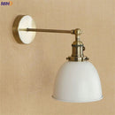 Helnys White Brass Retro Wall Lights 4W LED Edison Industrial Vintage Arm Wall Lamp