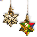 Helnys Nordic Star LED Pendant Lamp Colorful Glass Fixtures