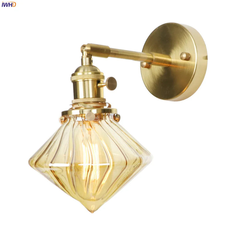 Helnys Copper LED Wall Lamp Glass Ball Nordic Modern Design