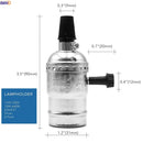 Helnys Vintage E27 Lamp Holder Base Chain Switch Socket Bulb Light Fitting