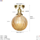 Helnys Copper Glass Ball Ceiling Light - Nordic Japan Style LED Lampara De Techo