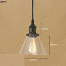 Helnys Industrial Glass LED Pendant Light Fixture Loft Vintage American Style