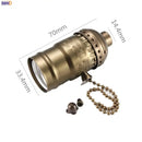 Helnys Vintage Aluminum E27 Lamp Holder with Chain Switch Homekit UL CE