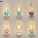 Helnys Nordic LED Wall Light Glass Shade Outdoor Wall Lamp for Courtyard & Porch