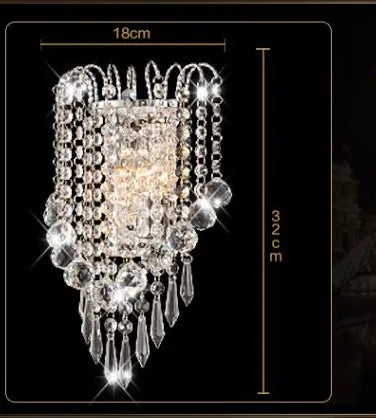 Helnys Modern LED Crystal Wall Light Sconce - Stainless Steel Home Lighting