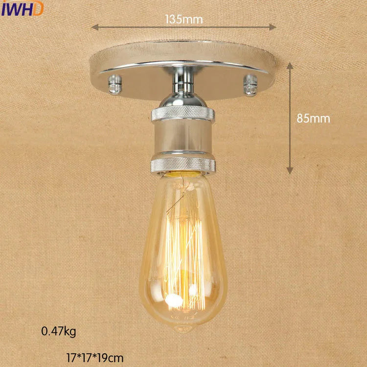 Helnys Industrial Vintage Copper Edison LED Ceiling Light Fixture