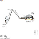 Helnys Vintage LED Wall Lamp with Adjustable Swing Arm