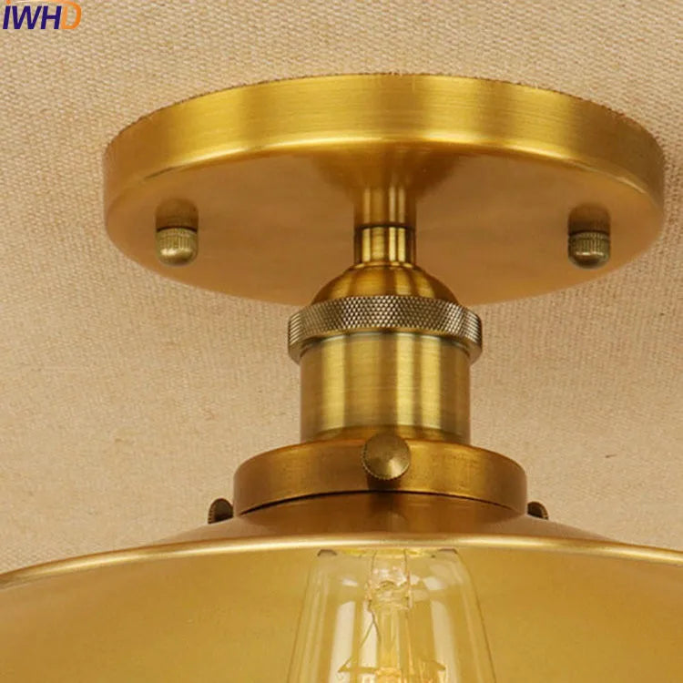 Helnys Industrial Vintage Copper Edison LED Ceiling Light Fixture