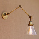 Helnys Antique Brass Swing Arm Wall Sconce Industrial Loft Retro Vintage Light