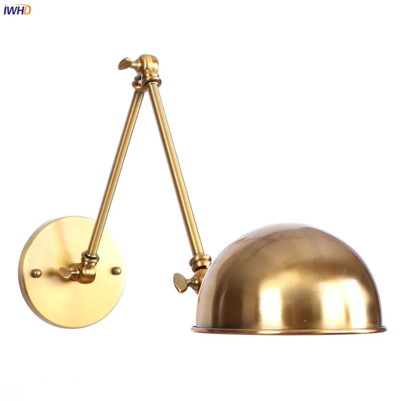 Helnys Rustic Gold Industrial Wall Lamp Retro LED Stair Light Fixtures
