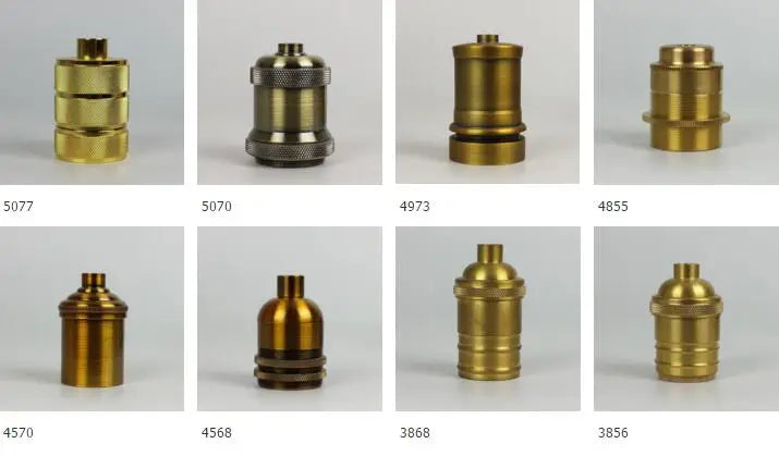 Helnys Industrial Brass Lamp Holder E27 Socket for Pendant Light