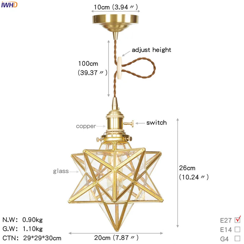 Helnys Nordic LED Glass Pendant Lamp for Modern Home Lighting