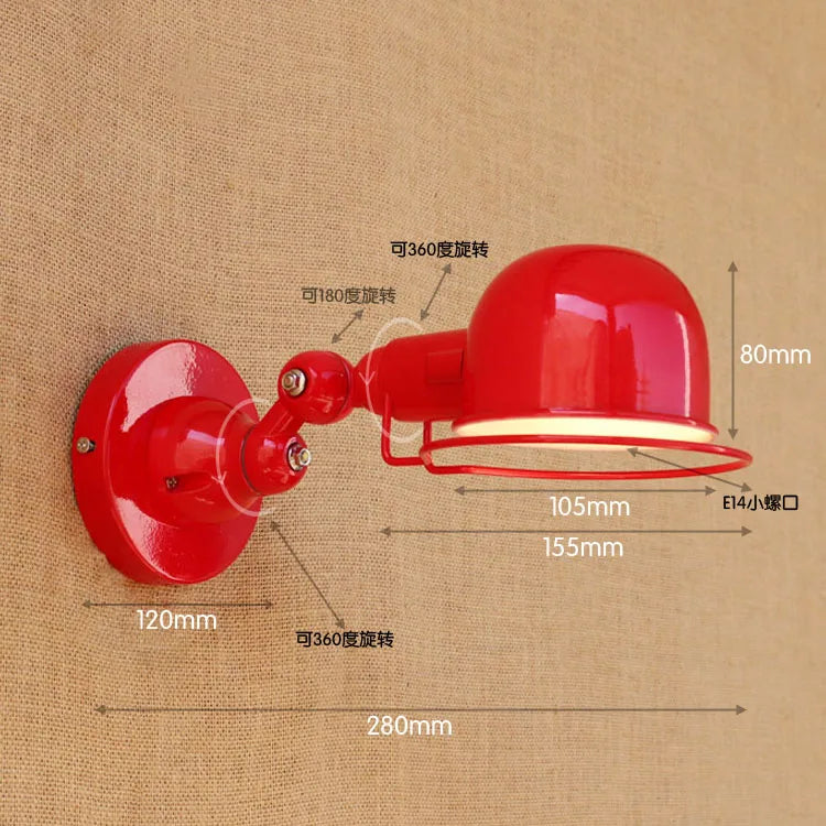 Helnys Retro LED Swing Arm Wall Sconce Industrial Vintage Loft Style Light