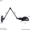 Helnys Rustic Gold Industrial Wall Lamp Retro LED Stair Light Fixtures