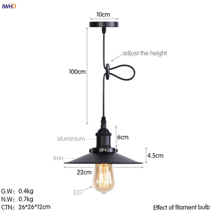 Helnys Retro LED Pendant Light for Dining Room Decor