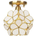 Helnys White Glass LED Ceiling Light Fixture Nordic Modern Copper Ceiling Lamp