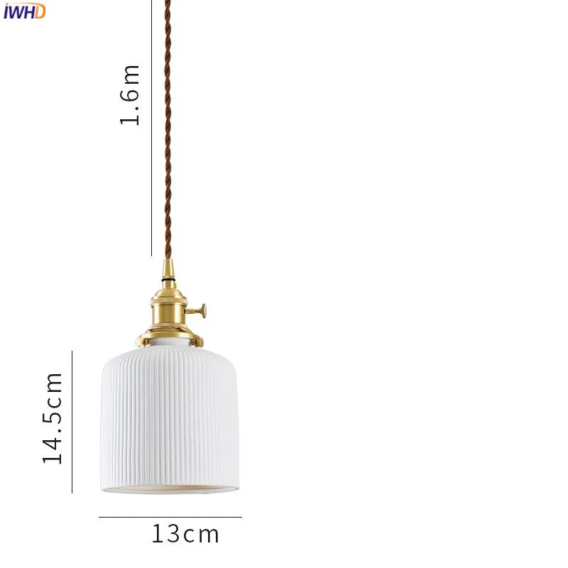 Helnys Nordic Ceramic Pendant Lights: Modern LED Lighting for Bedroom, Dinning, and Living Room