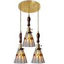 Helnys Nordic Glass Copper Pendant Light with Wood Knob Switch