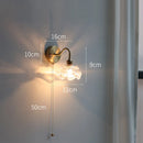 Helnys Flower Glass Copper Wall Sconce LED Light Nordic Modern Wandlamp