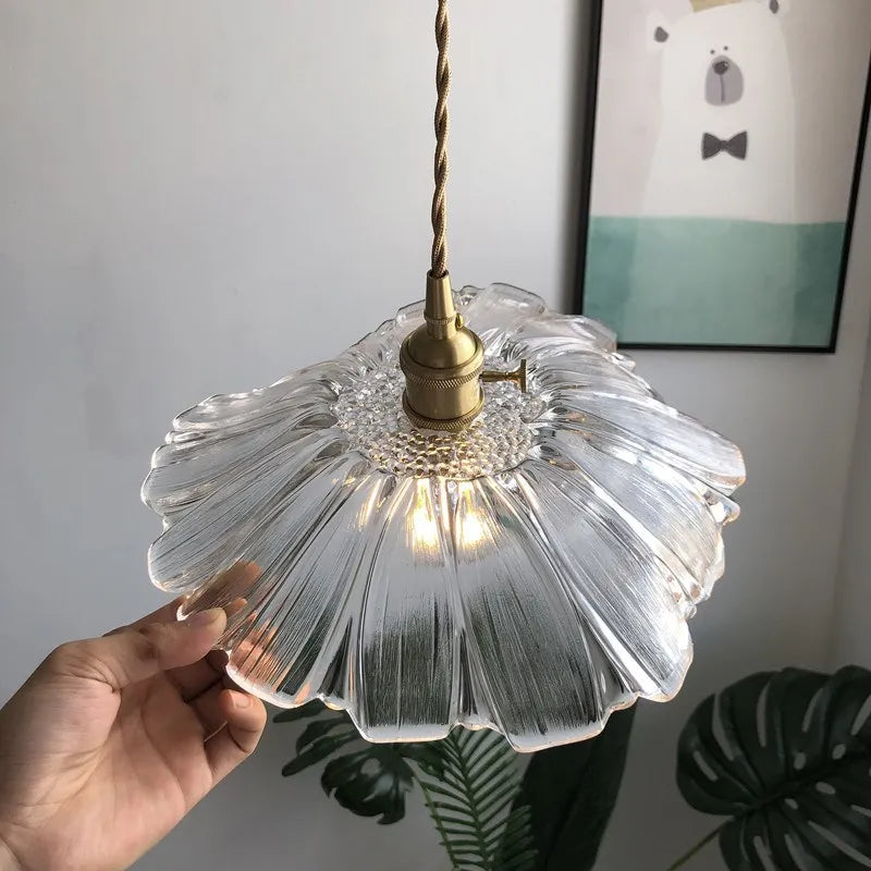 Helnys Nordic Purple Glass LED Pendant Light - Modern Hanging Luminaria