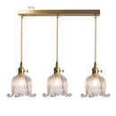 Helnys Amber Glass LED Pendant Lights - Modern Nordic Copper Hanging Lamp