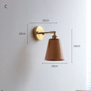 Helnys Copper LED Wall Sconce Pull Chain Switch Modern Wood Wall Light Fixtures
