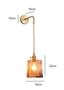 Helnys Amber Glass Wall Lamp Switch Bedroom Living Room Stair Light LED