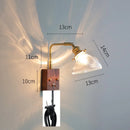 Helnys Clear Glass LED Wall Light with Pull Chain Switch - Modern Nordic Wall Lamp