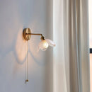 Helnys Gray Glass LED Bathroom Mirror Light Copper Wall Sconce Modern Nordic Lamp